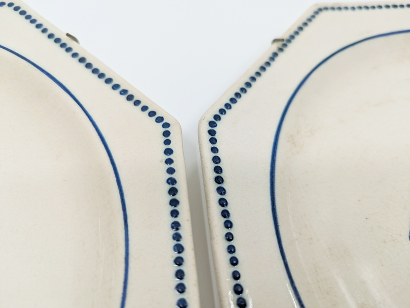 rare blue & ivory ceramic art deco plates by Atelier Primavera_07